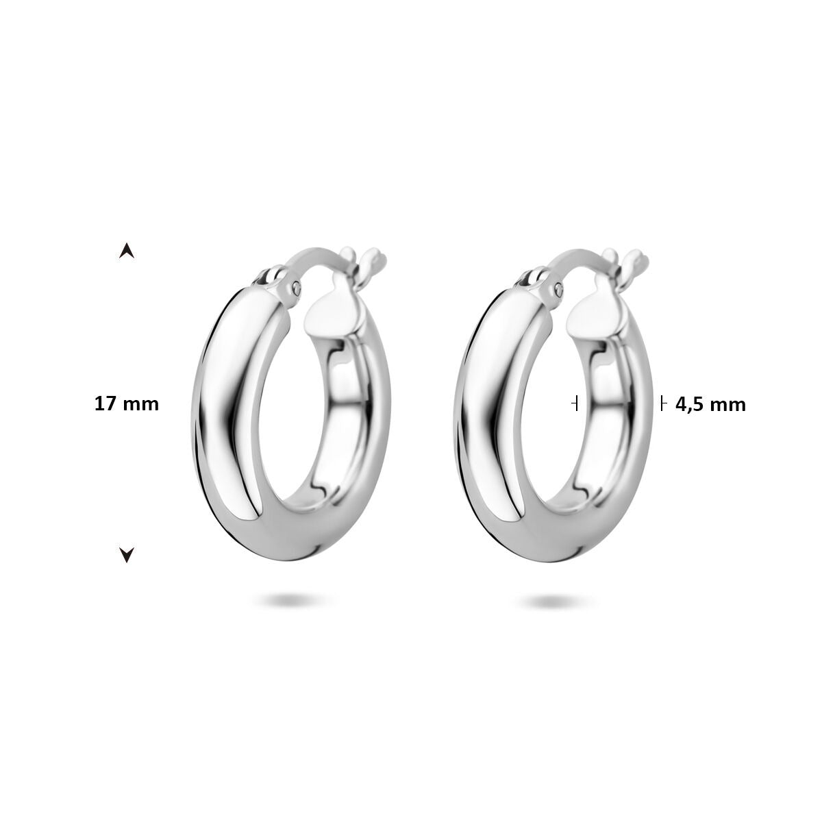 Aros de plata 925 rodiados – 17 mm