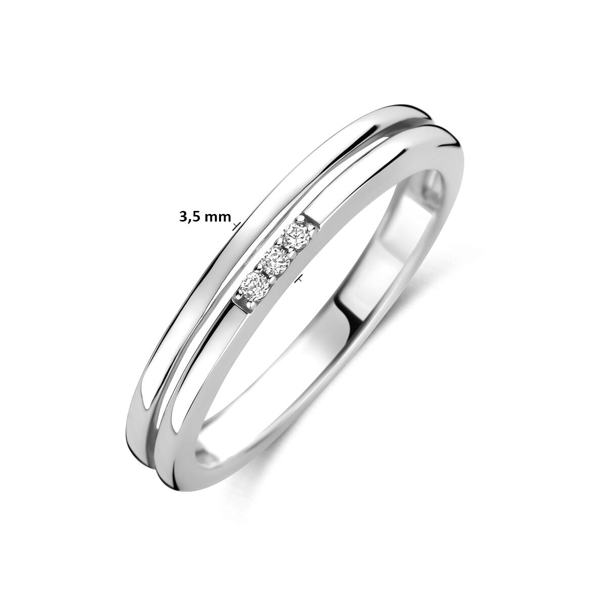 Anillo de plata con circonitas – plata 925 rodiada