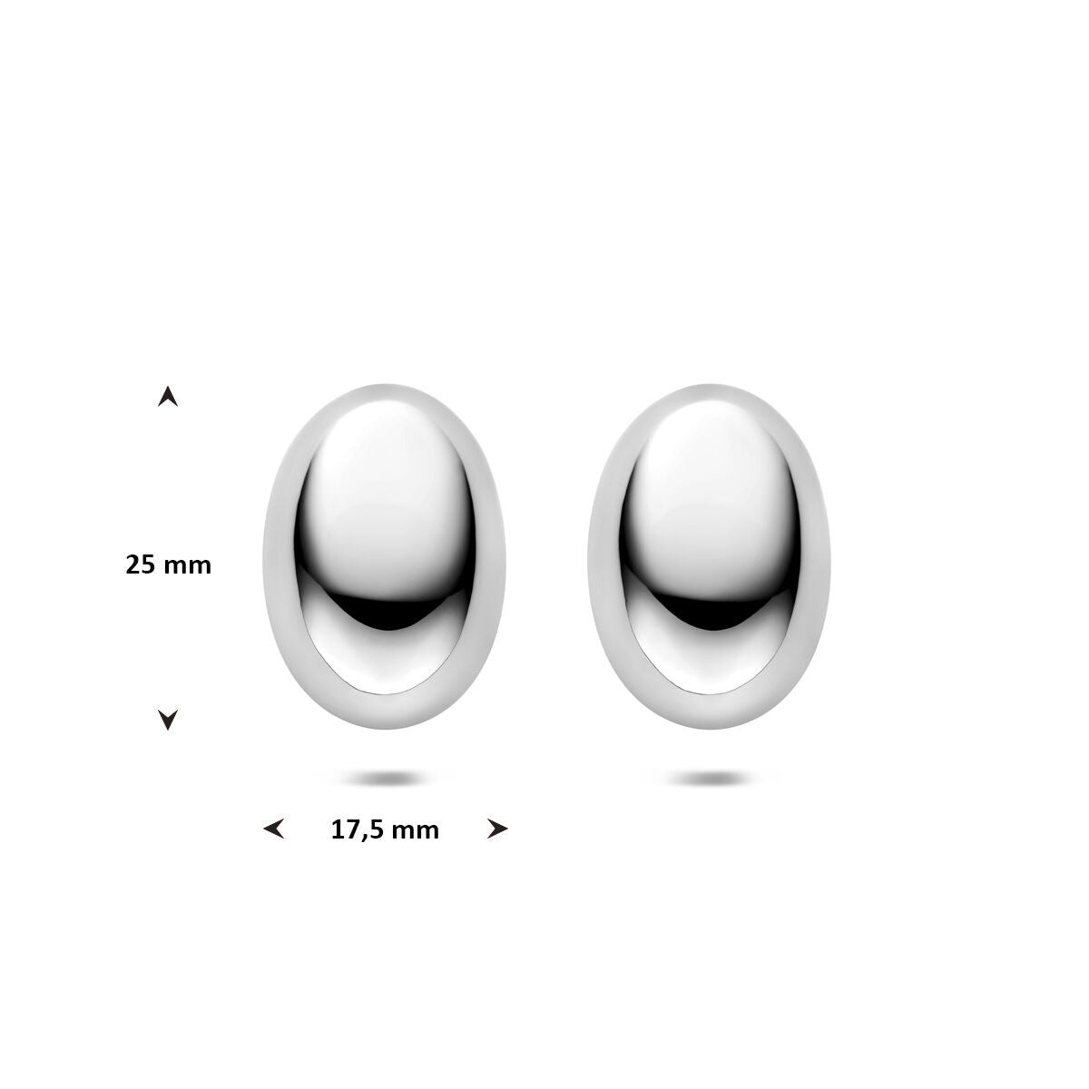 Pendientes de botón de mujer ovalados 25 mm