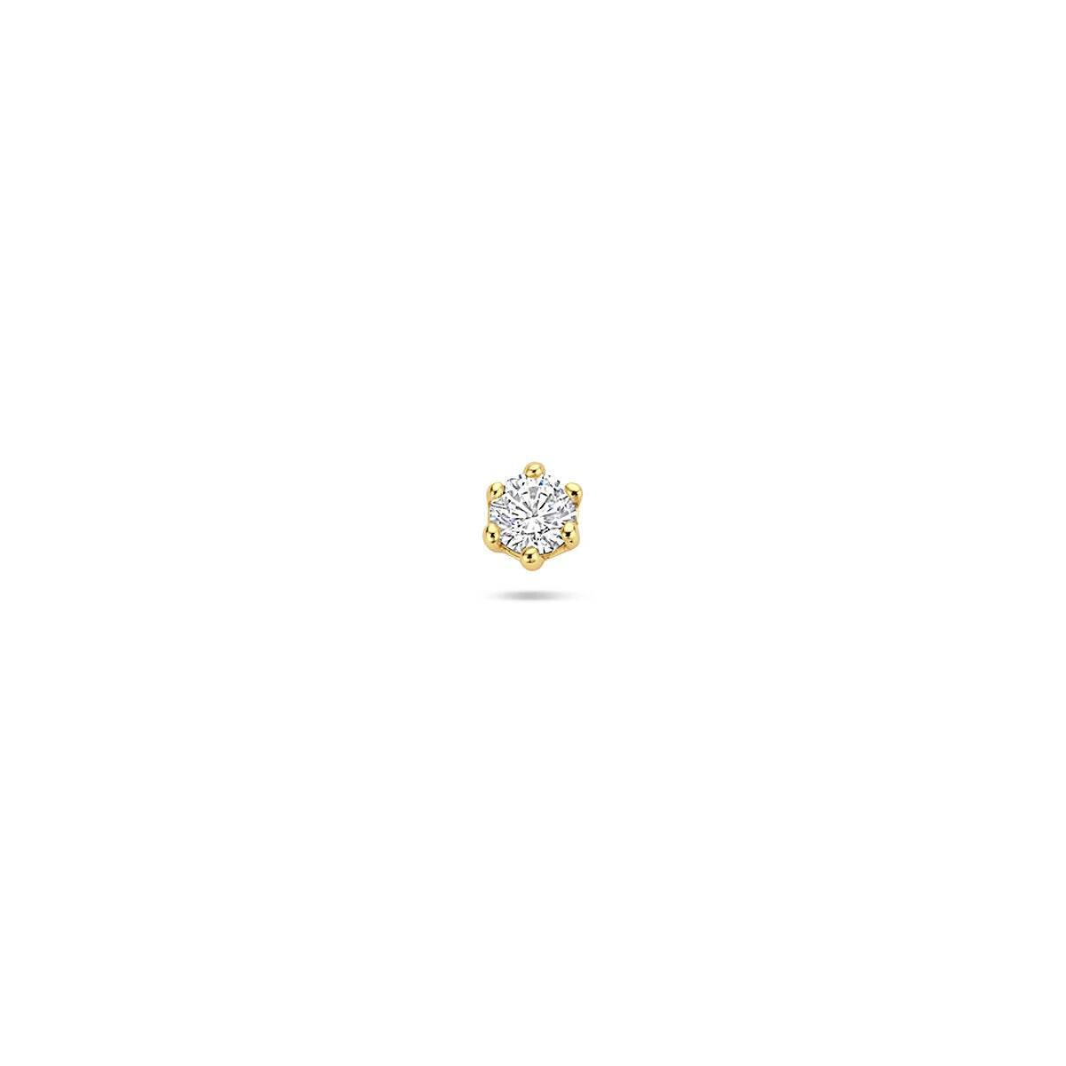 Piercing de plata dorada con circonita de 3,5 mm en forma de estrella.