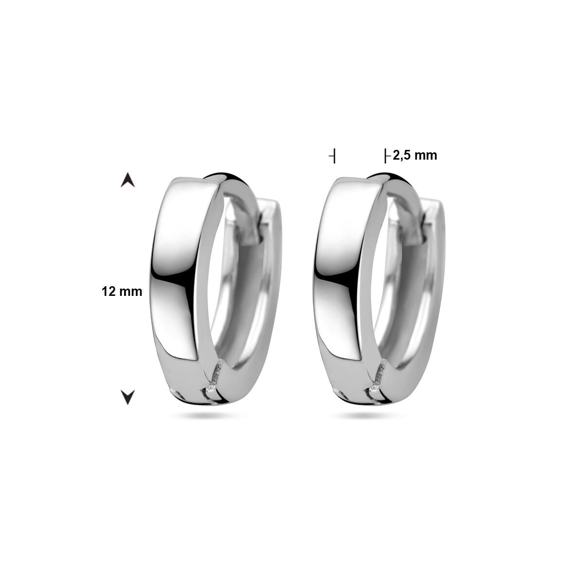 aros planos 2,5 mm plata rodiado