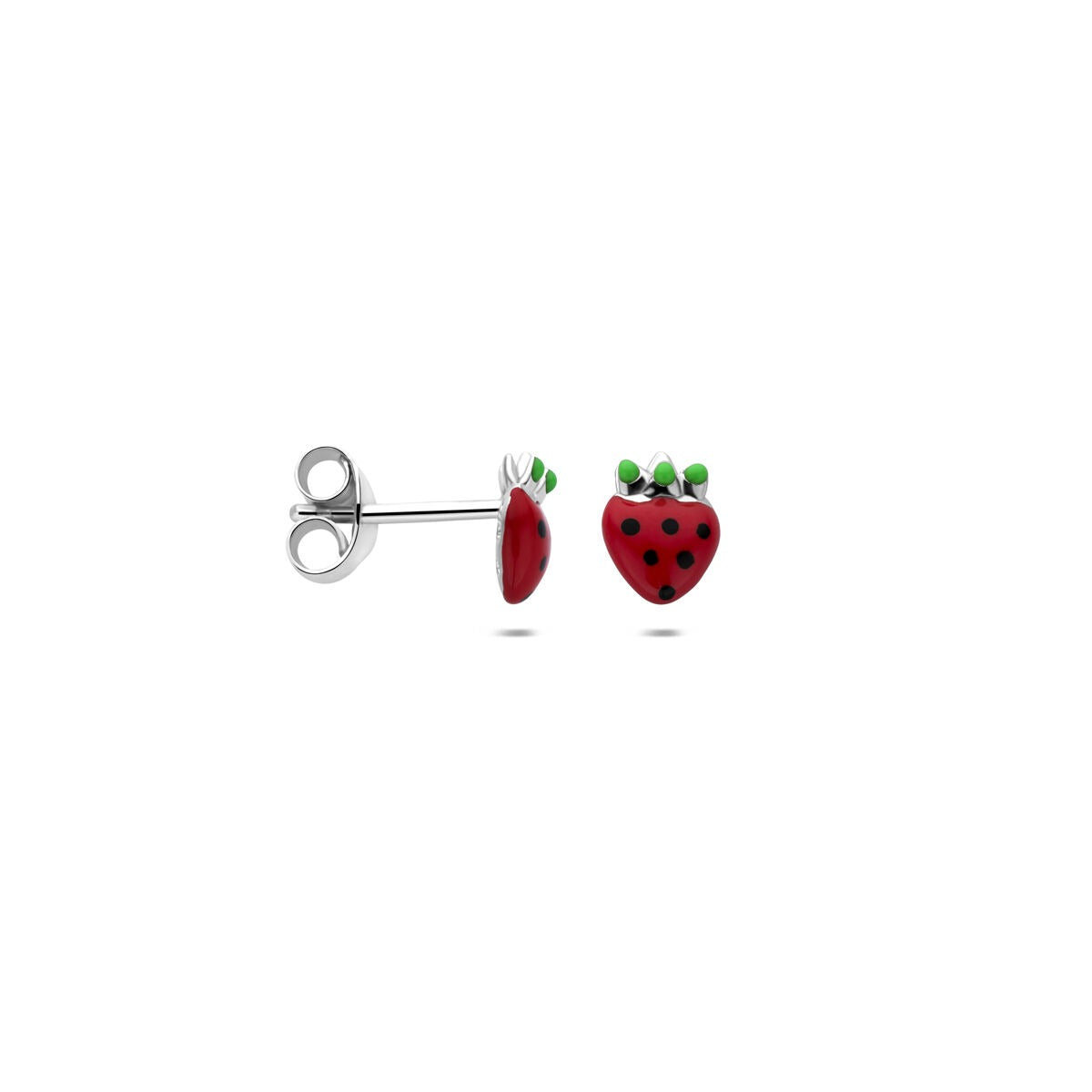 Pendientes infantiles de fresa – plata 925 rodiada