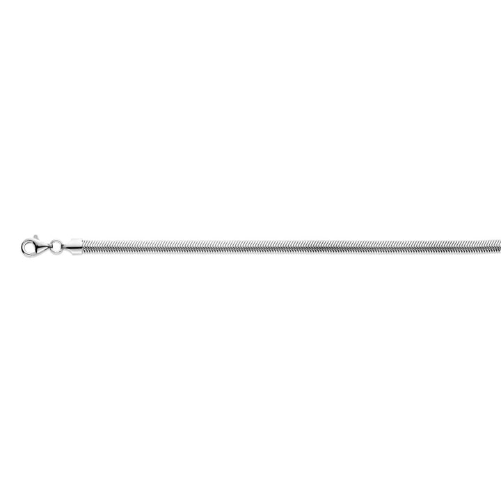 Gerhodineerd zilveren slangencollier 4,2 mm