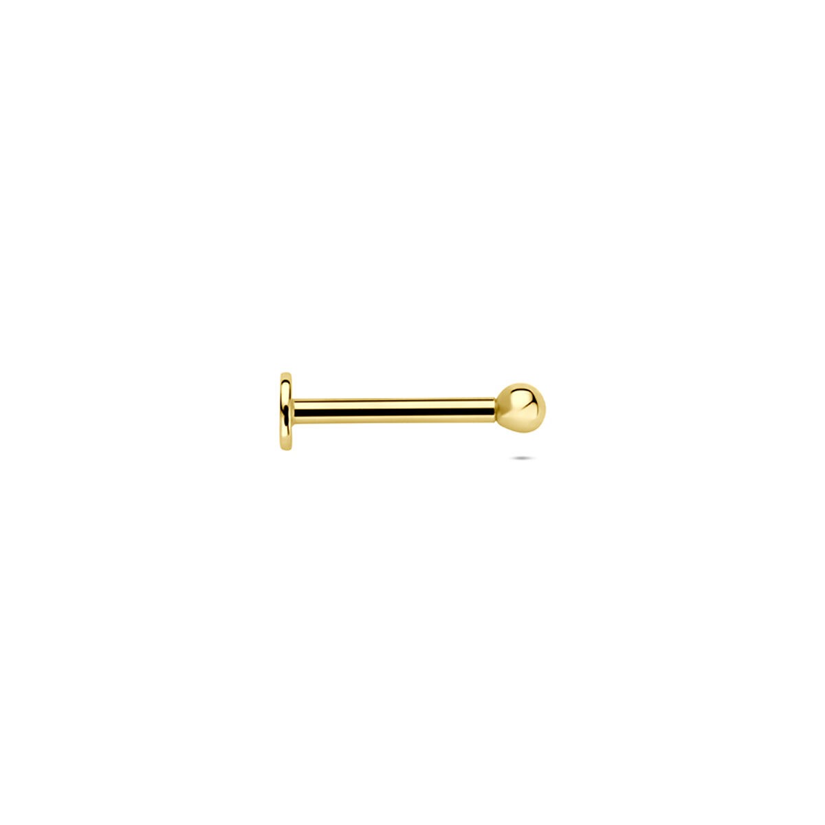 bol de piercing de fondo plano 2 mm 14K oro amarillo