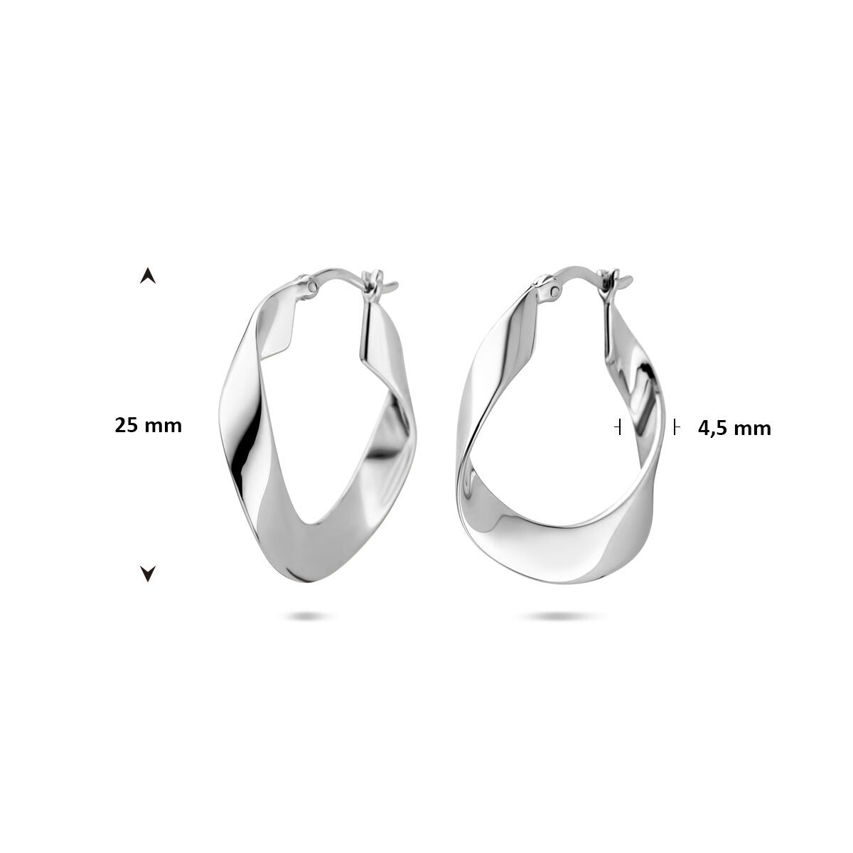 Aros de plata 925 rodiados – 25 mm