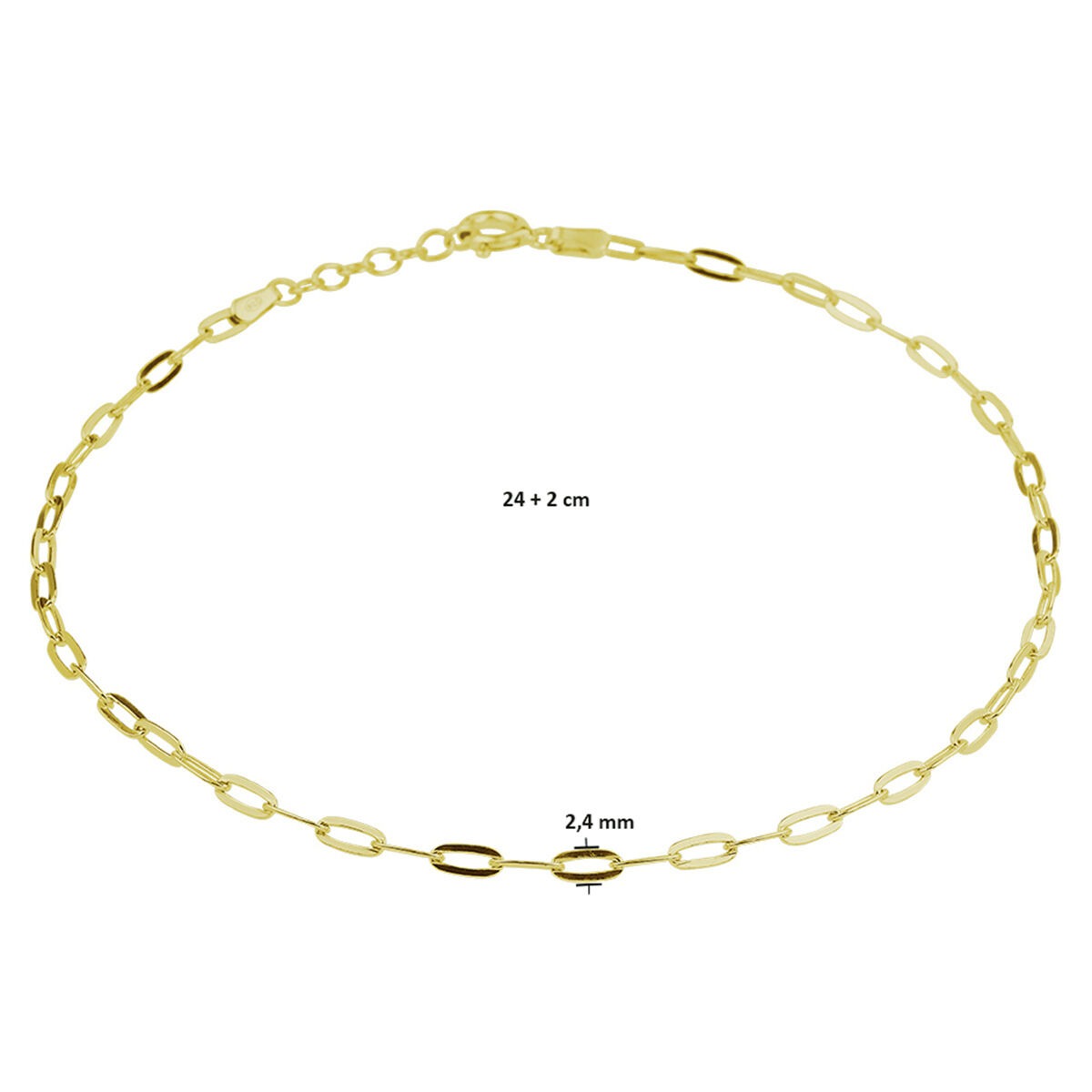 Anillo de sello de plata chapado en oro de mujer – oro amarillo sobre plata 925 con eslabón de ancla