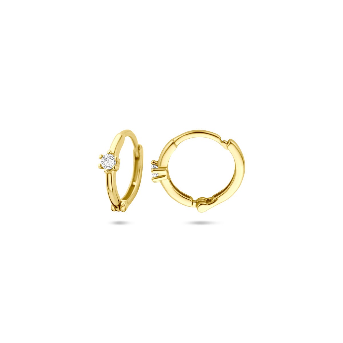 Aros de oro de 14k con circonitas – 10,5 mm
