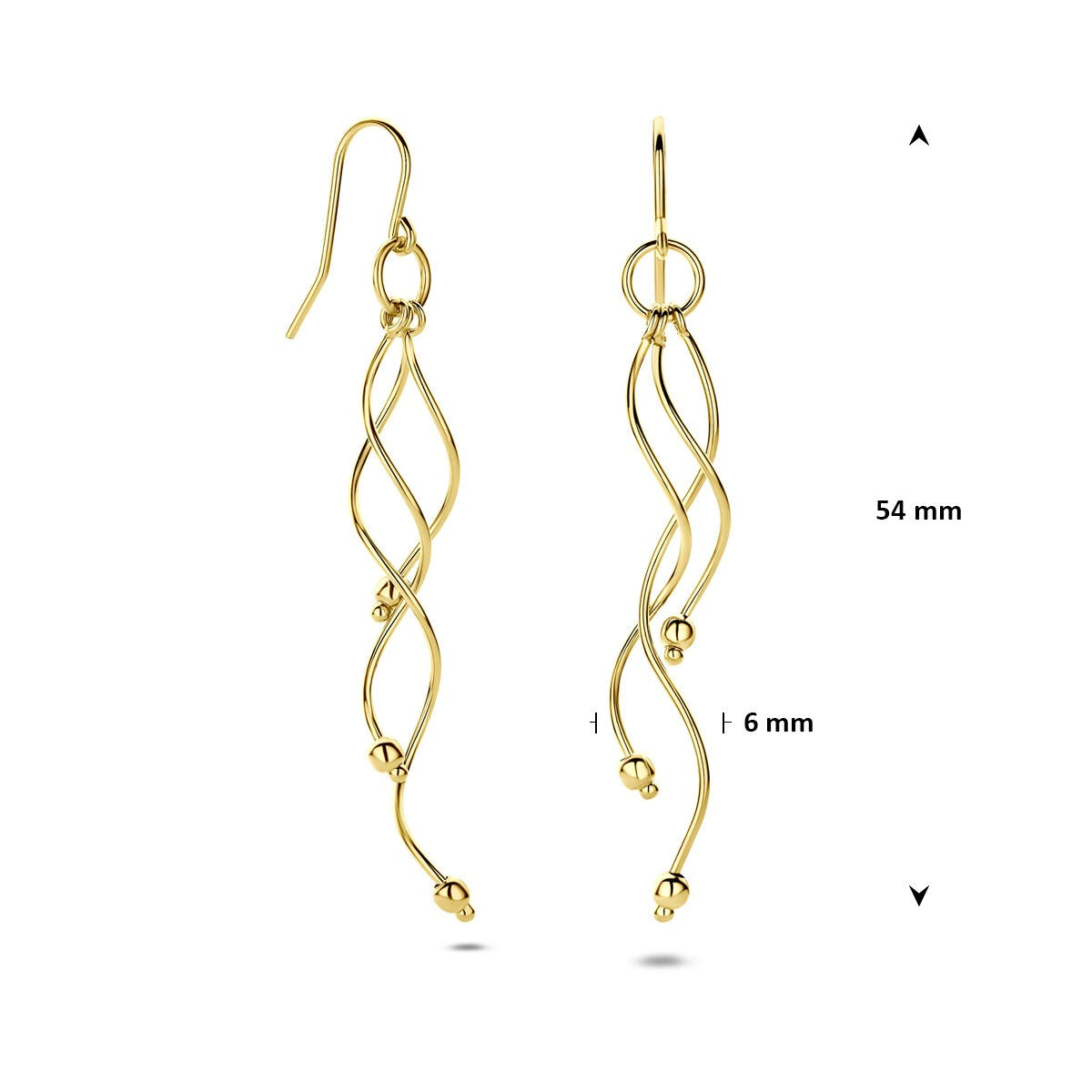 Pendientes de oro amarillo de 14k