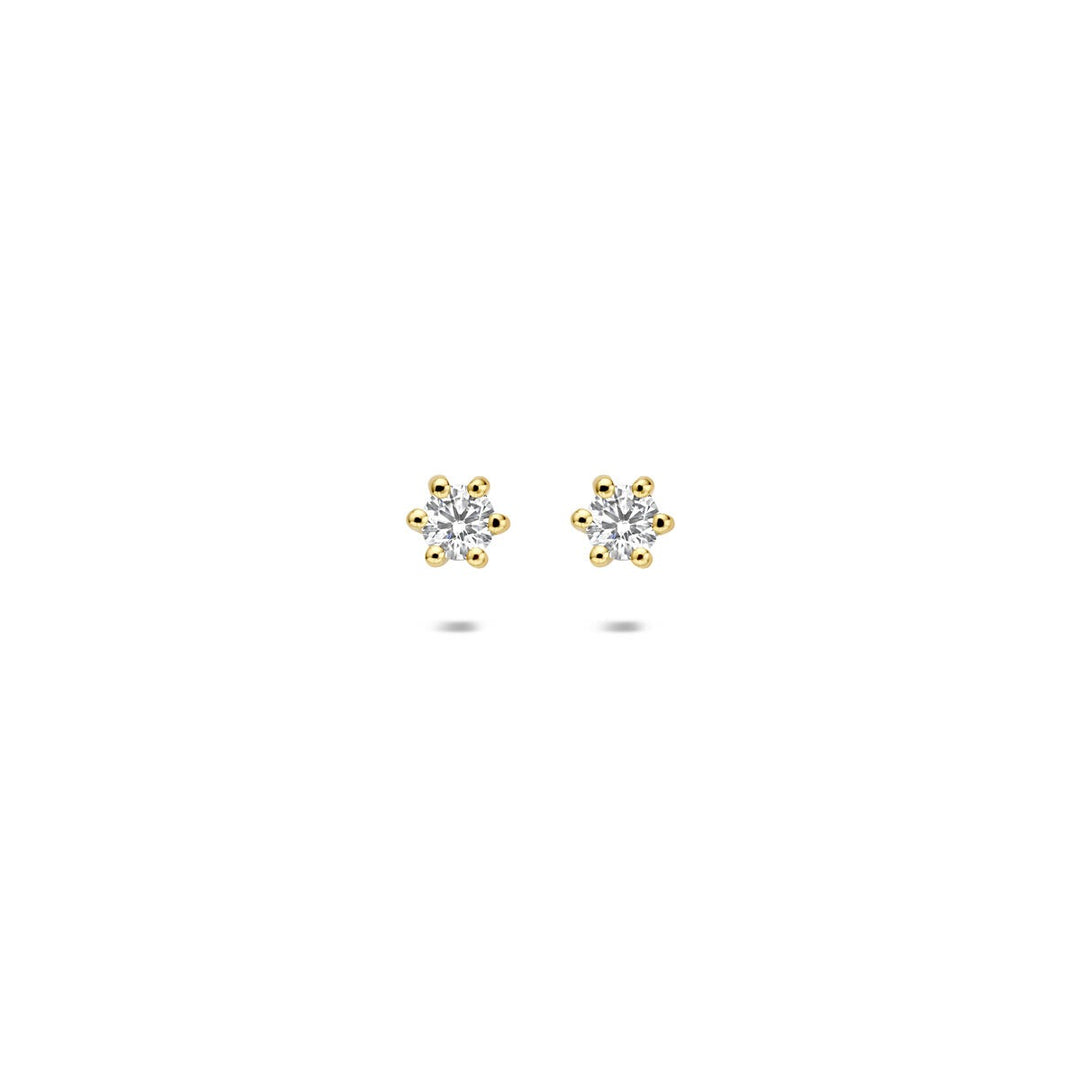 14k Geelgouden oorknoppen met lab grown diamant