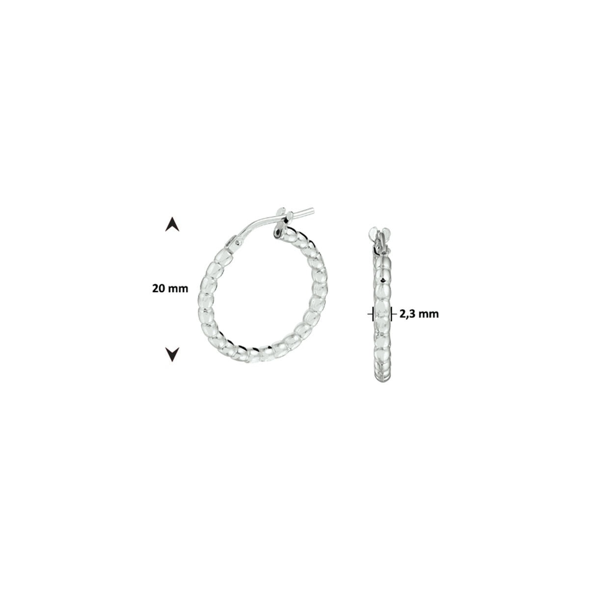 Aros de plata rodiada – 20 mm