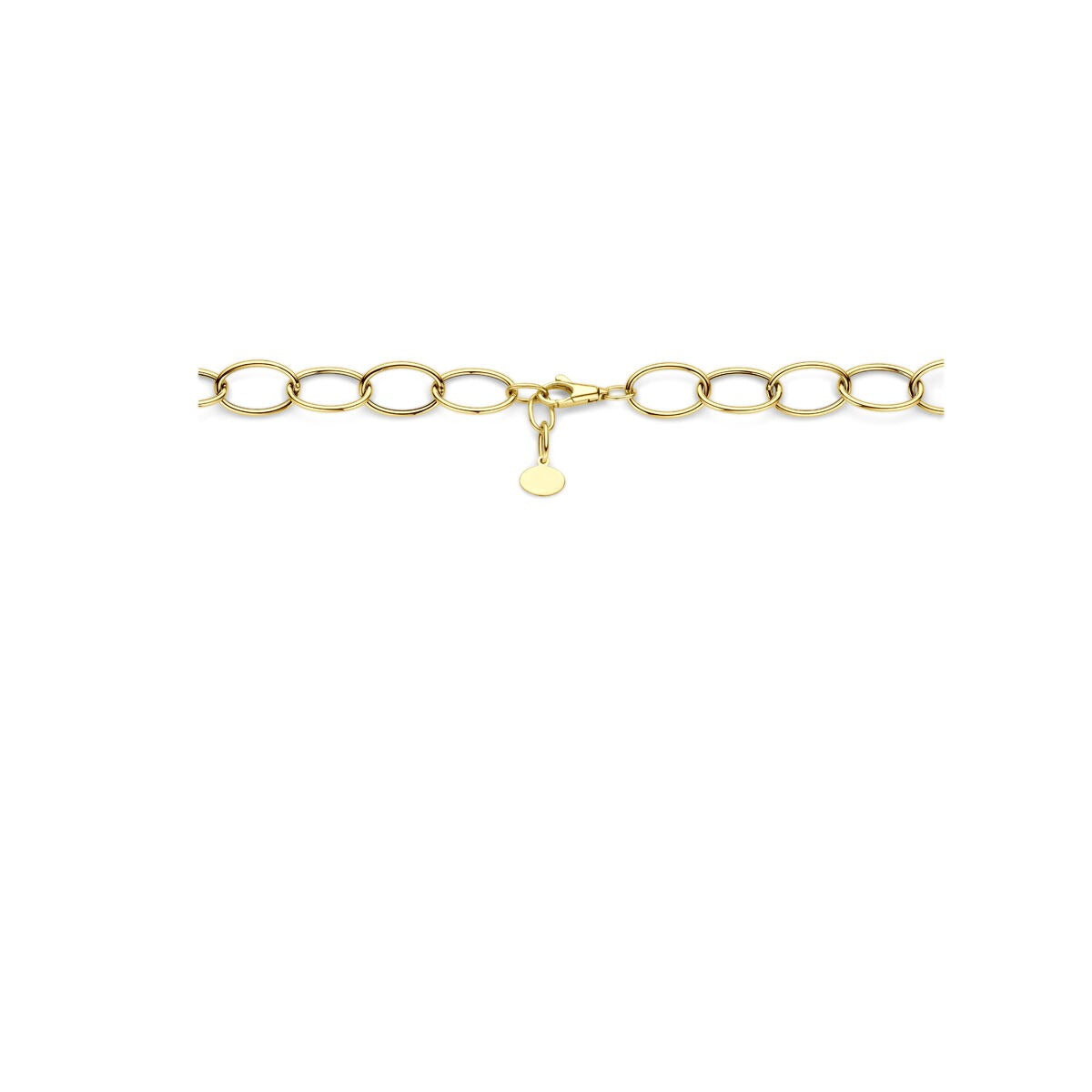 Collar de mujer de oro amarillo de 14k con eslabones anchos – 45 cm