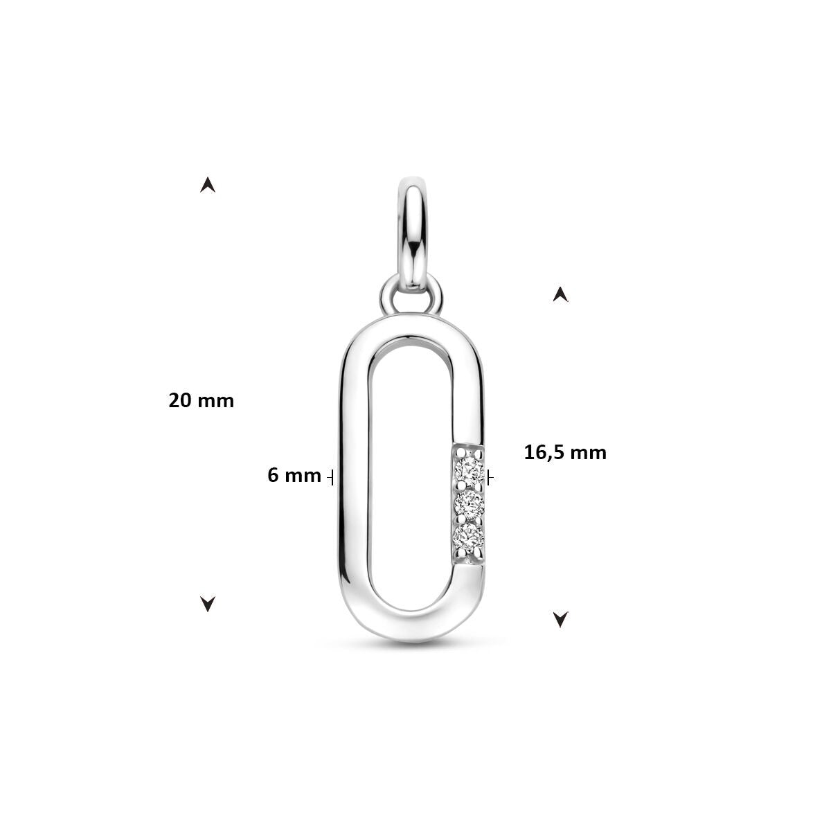 Colgante de plata con circonitas en engaste de 20 mm