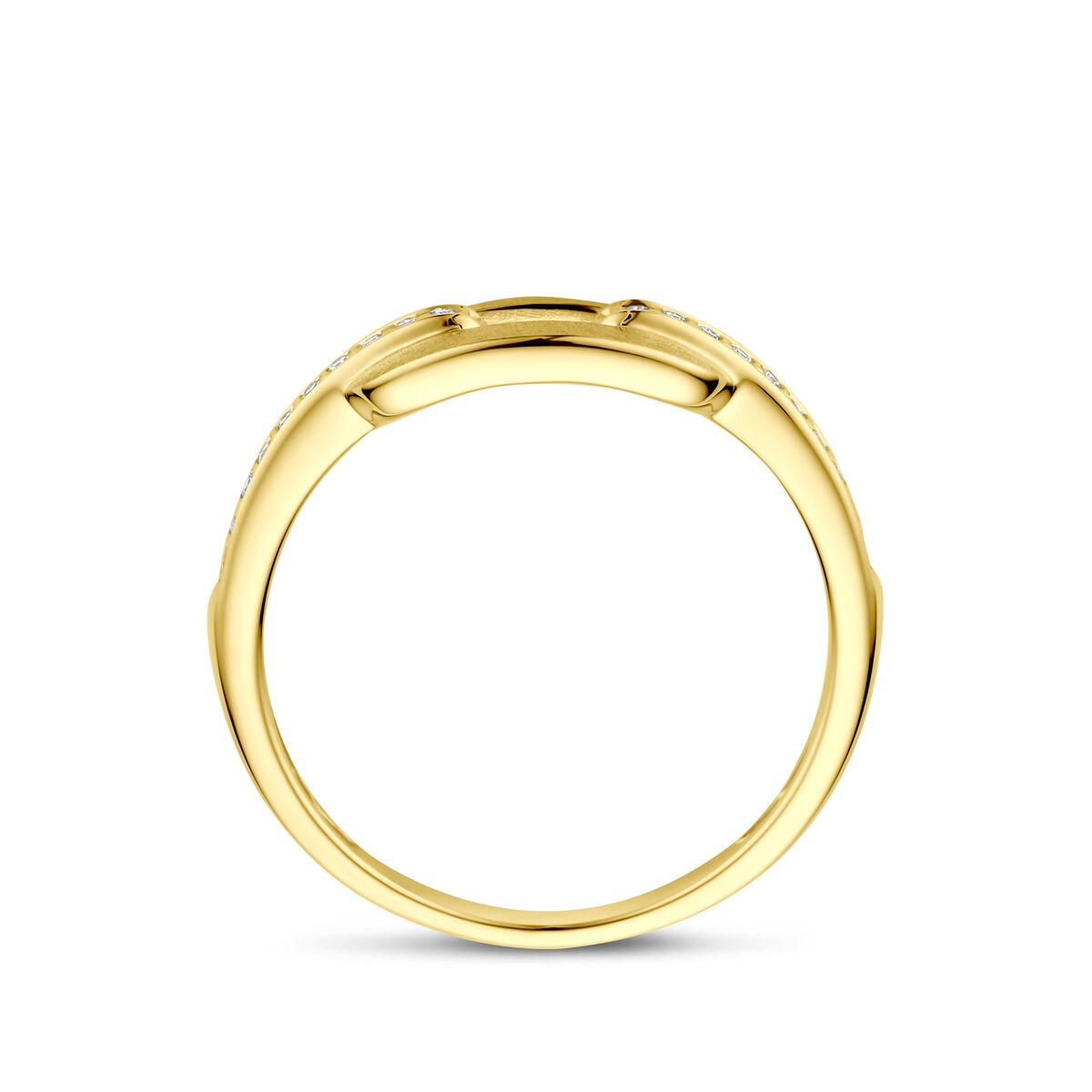 Anillo de mujer en oro amarillo de 14k con diamante 0.08ct h si