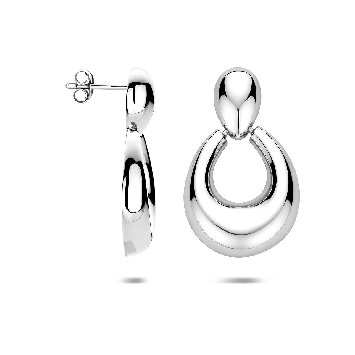 Pendientes de plata rodiados – elegantes pendientes de mujer con líneas refinadas