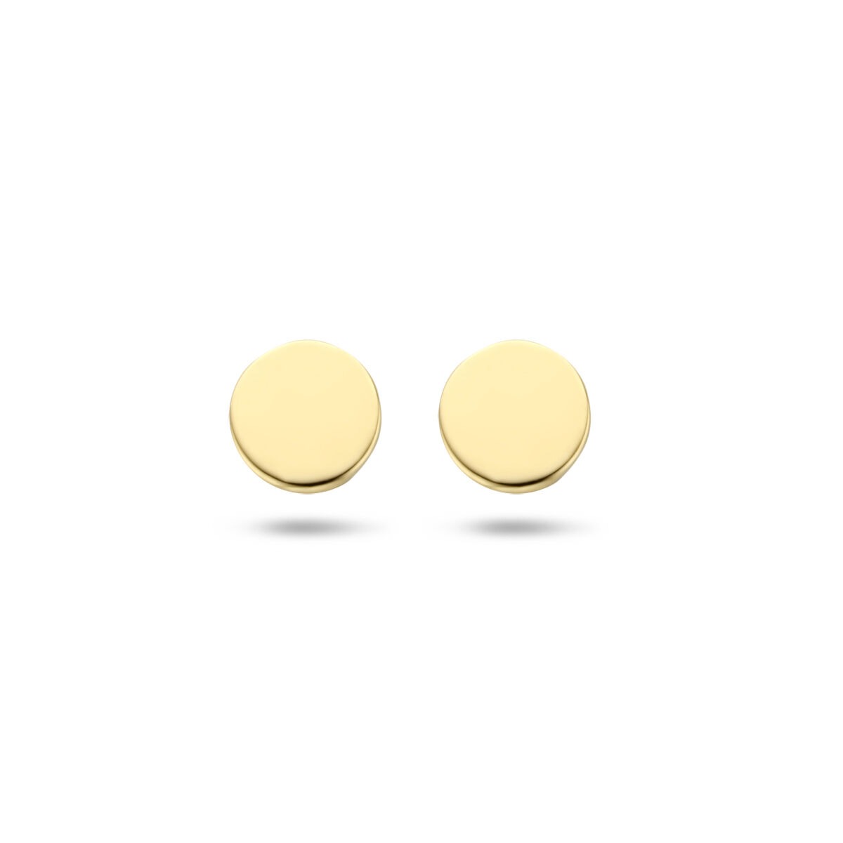 Pendientes de oro amarillo de 9 quilates, redondos y lisos.
