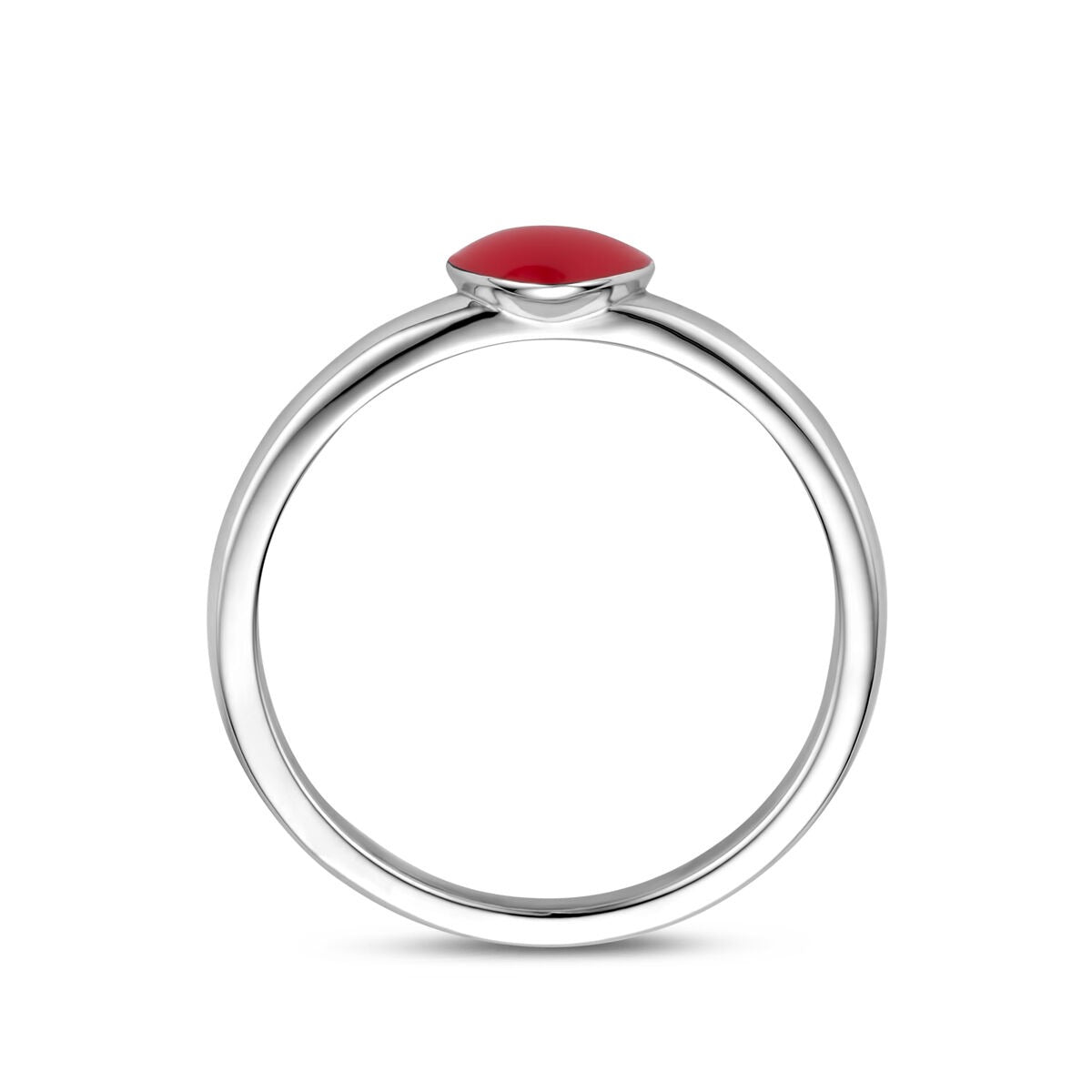 Anillo infantil de plata con corazón – rodiado