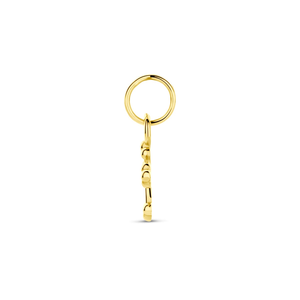 colgante en forma de cruz de oro amarillo de 14k