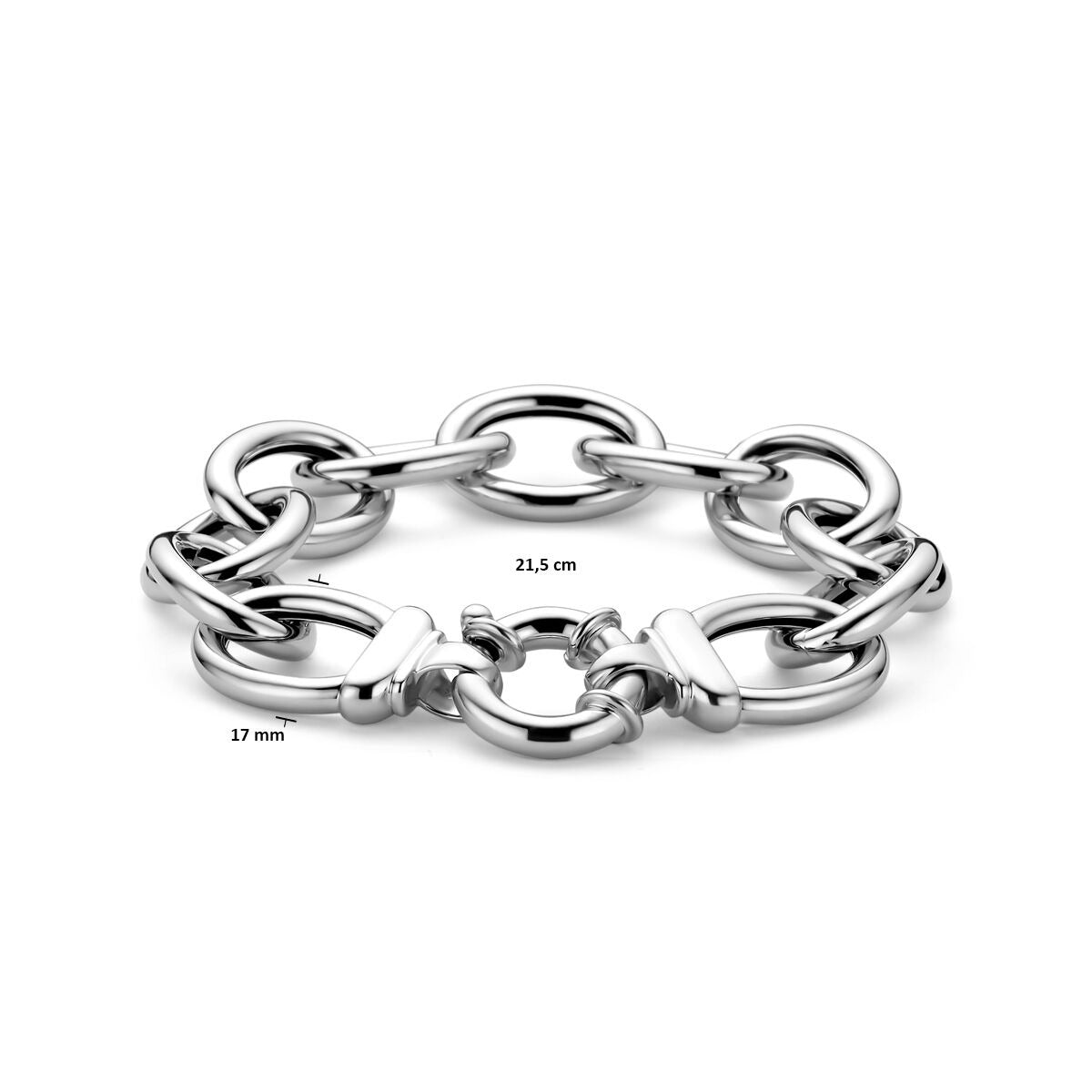 Pulsera de plata rodiada con eslabones de ancla