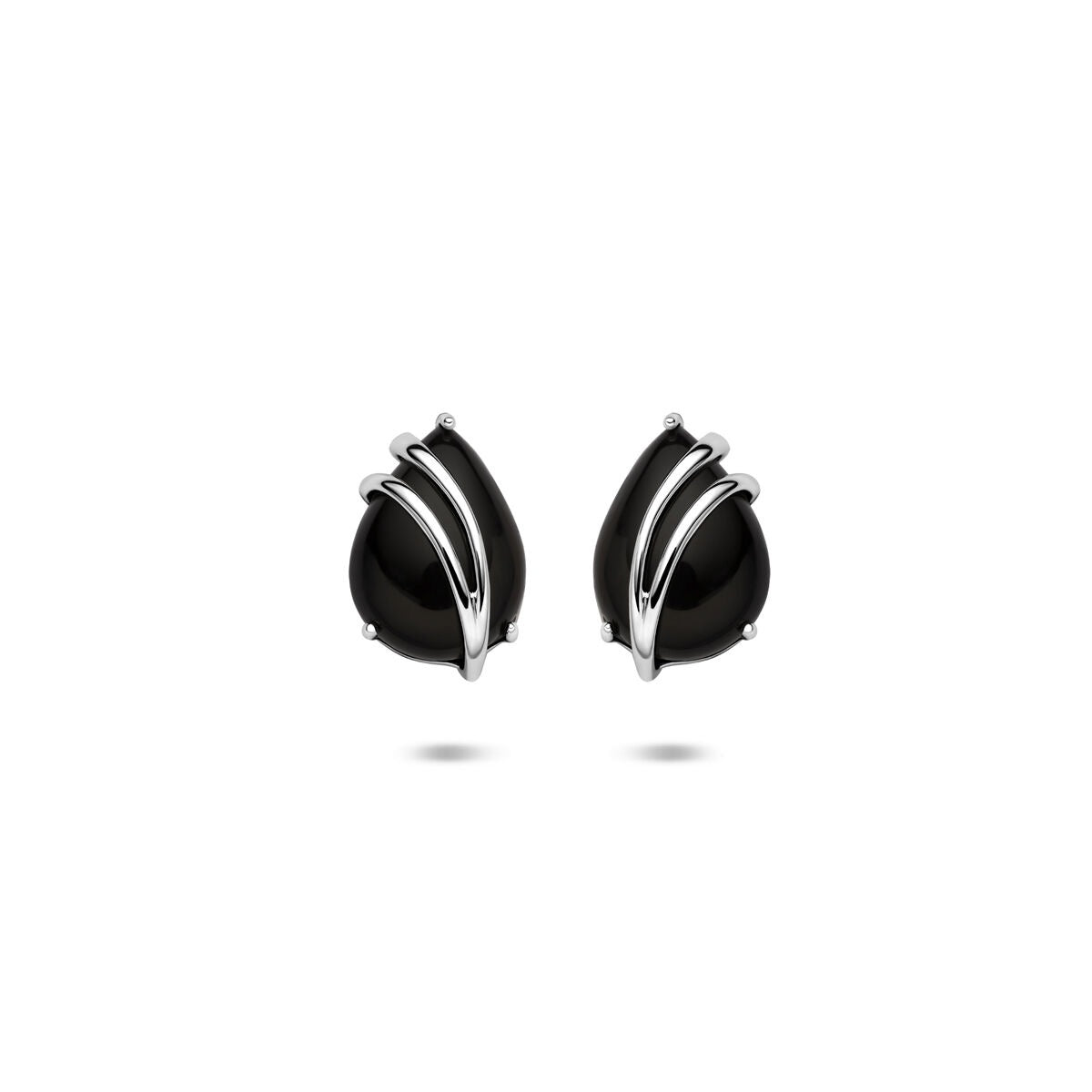 Pendientes de onyx en forma de gota, elaborados en plata 925 rodiada.