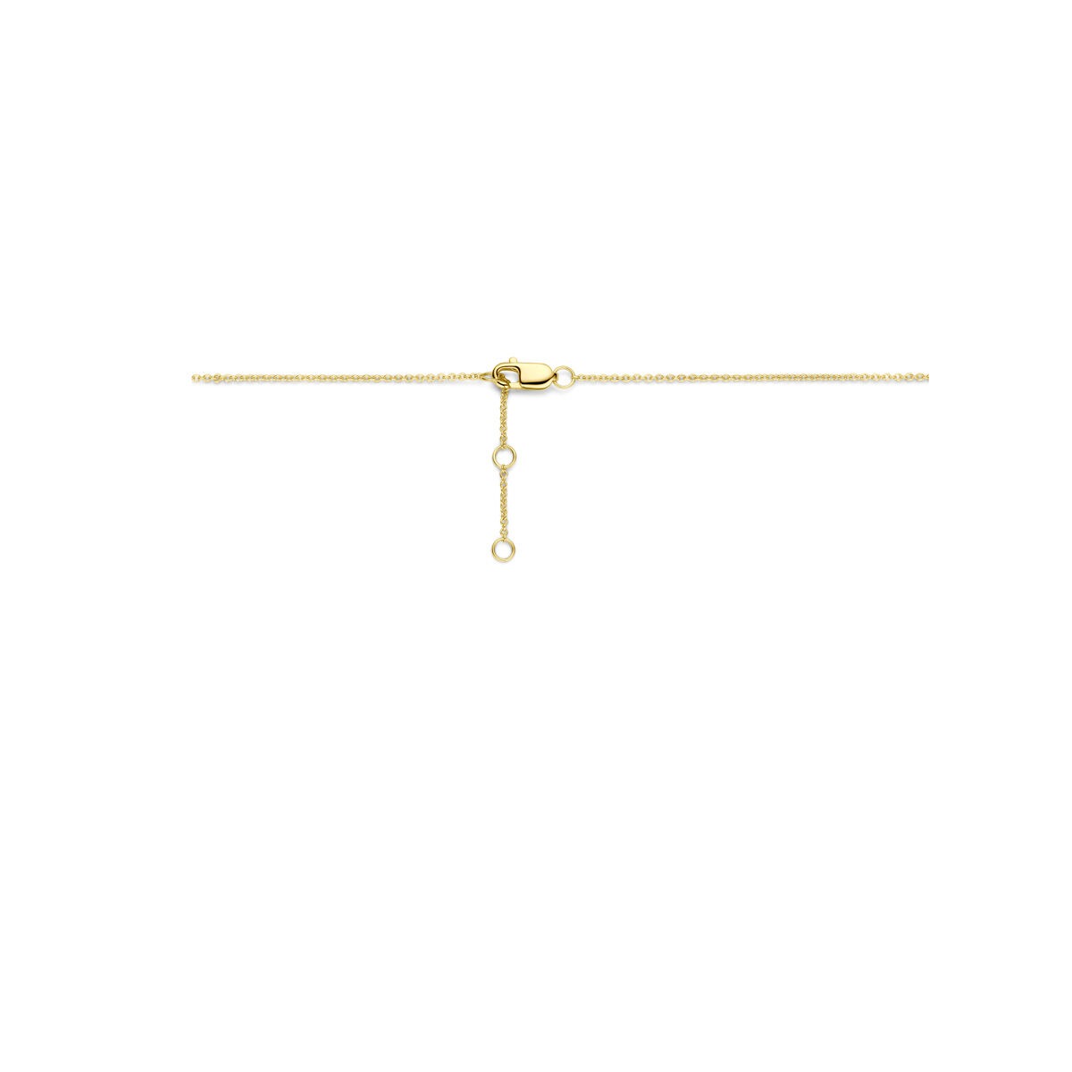 collar de oro amarillo con forma de corazón y diamante