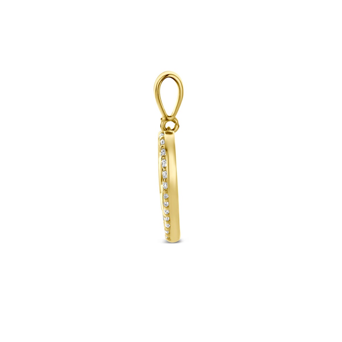 Collar chapado en oro de 9k con colgante doble corazón de circonita