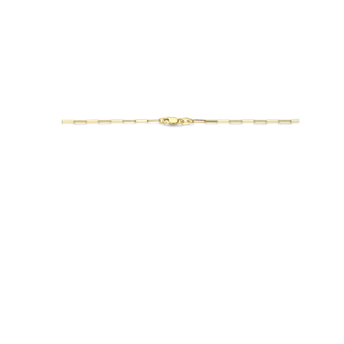 Collar de oro sin colgante 14k eslabón paperclip de mujer 1,8 mm 45 cm