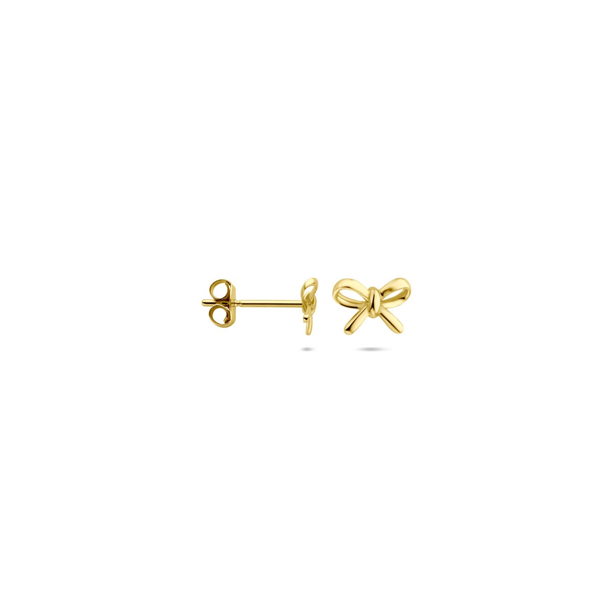 Pendientes de botón en forma de lazo de oro amarillo 4.5x6.5mm