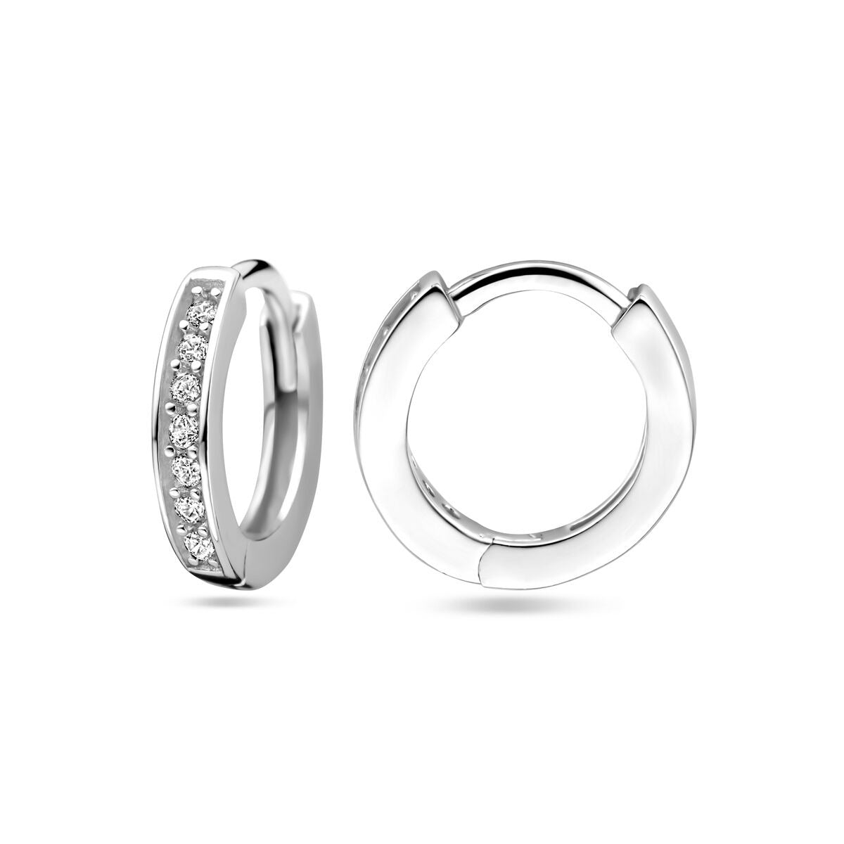 Aros de plata con circonitas – rodiados 925