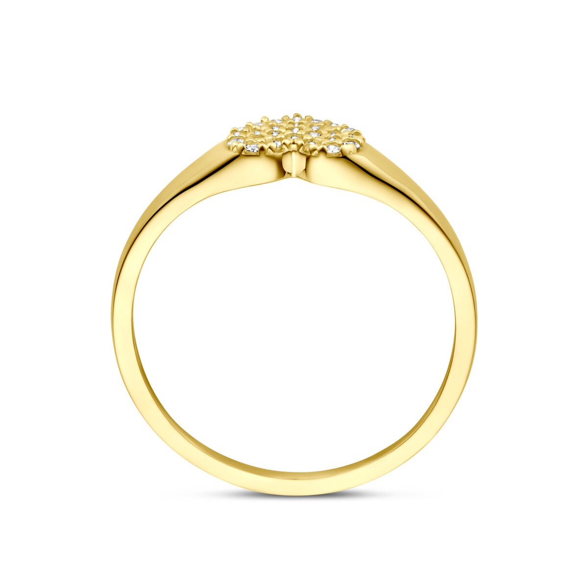 anillo de oro de 14k con corazón de circonita – 6 mm