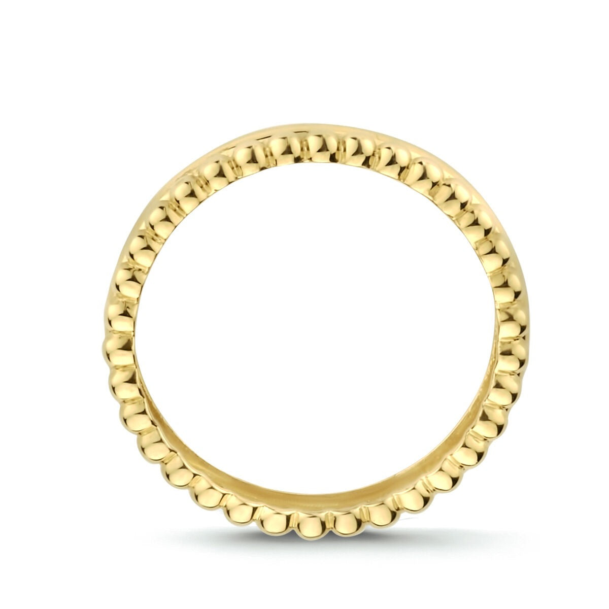 anillo de mujer chapado en oro amarillo con motivo de bolitas – juguetón y elegante