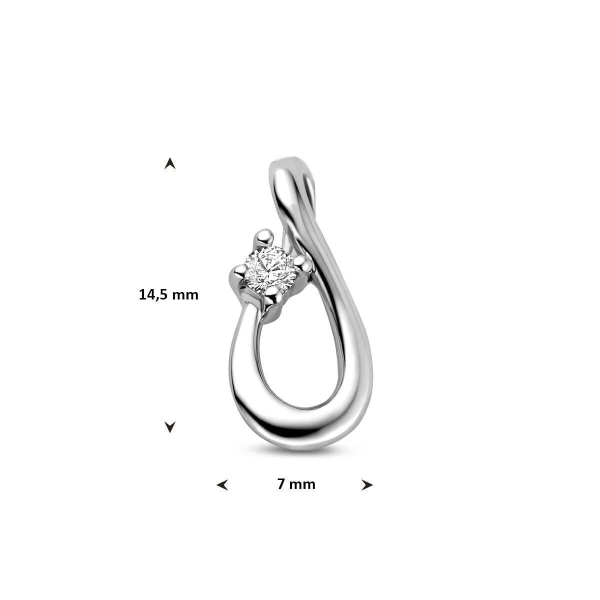 Colgante de plata infinito con circonitas – símbolo de conexión infinita