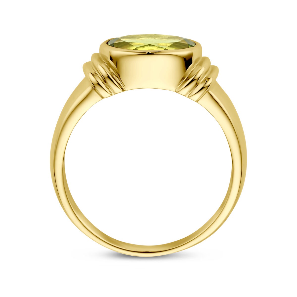 Anillo de mujer de oro – 14k con peridoto ovalado
