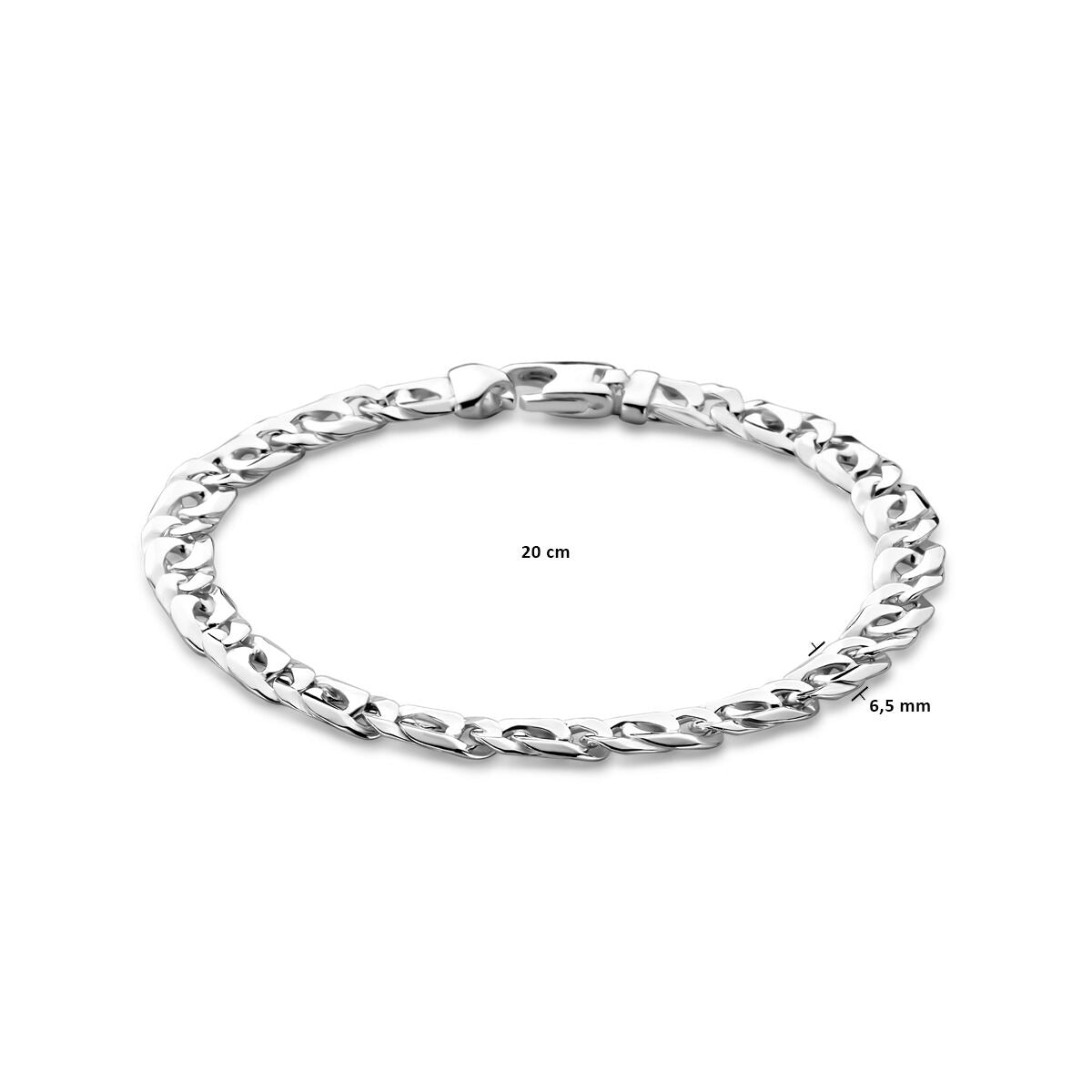 Pulsera de hombre de plata con eslabones de ancla y cierre de langosta