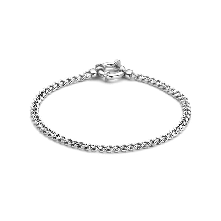 Gerhodineerde 925 zilveren ankerarmband met veerslot
