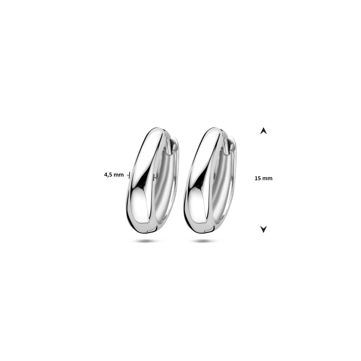Aros de mujer – plata rodiada 925, 15 mm