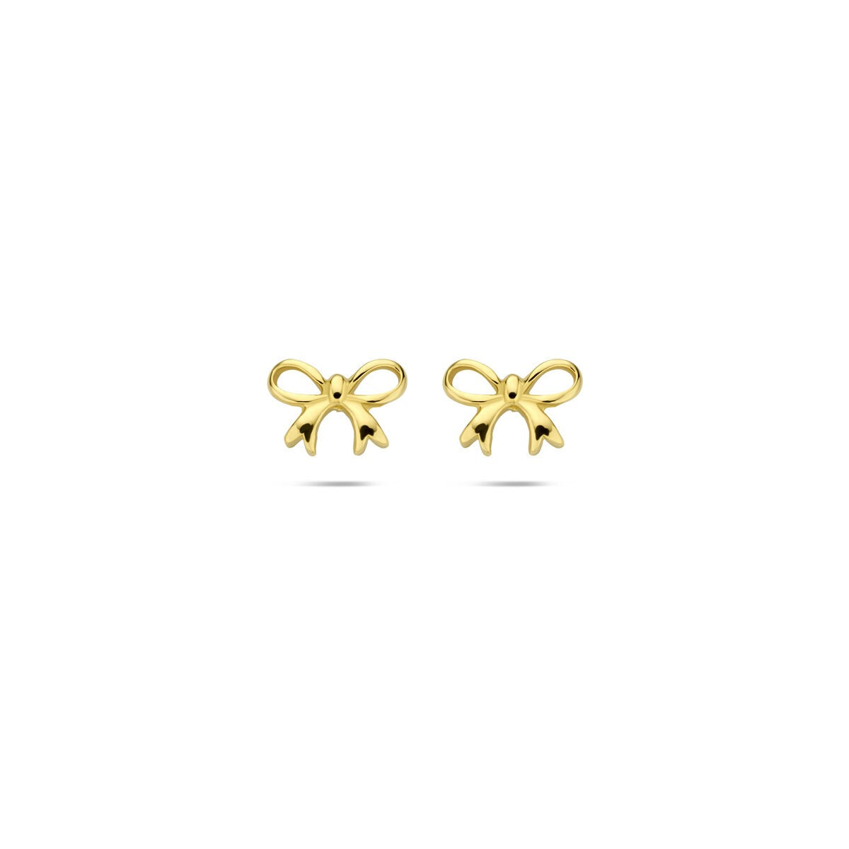 Pendientes de oro amarillo en forma de lazo para dama.