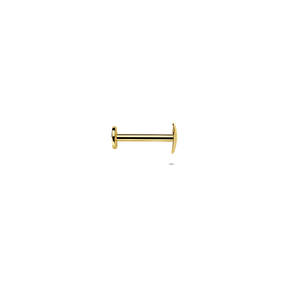 piercing de oro amarillo 14k plano con corazón – símbolo de amor