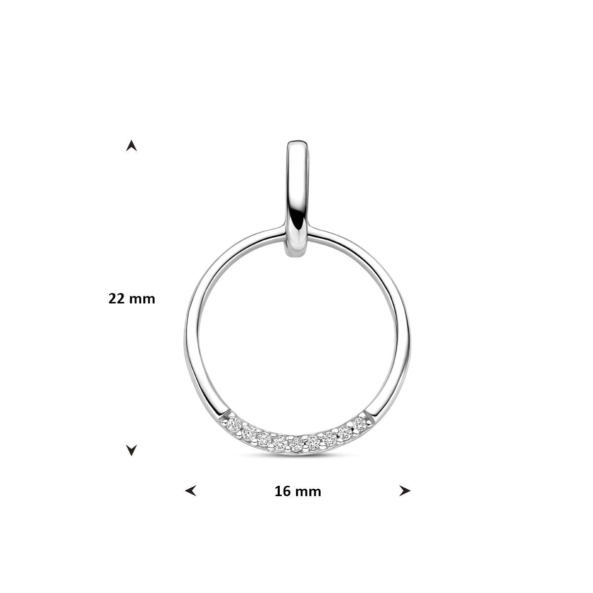 Colgante de plata rodiada con circonitas 22 mm