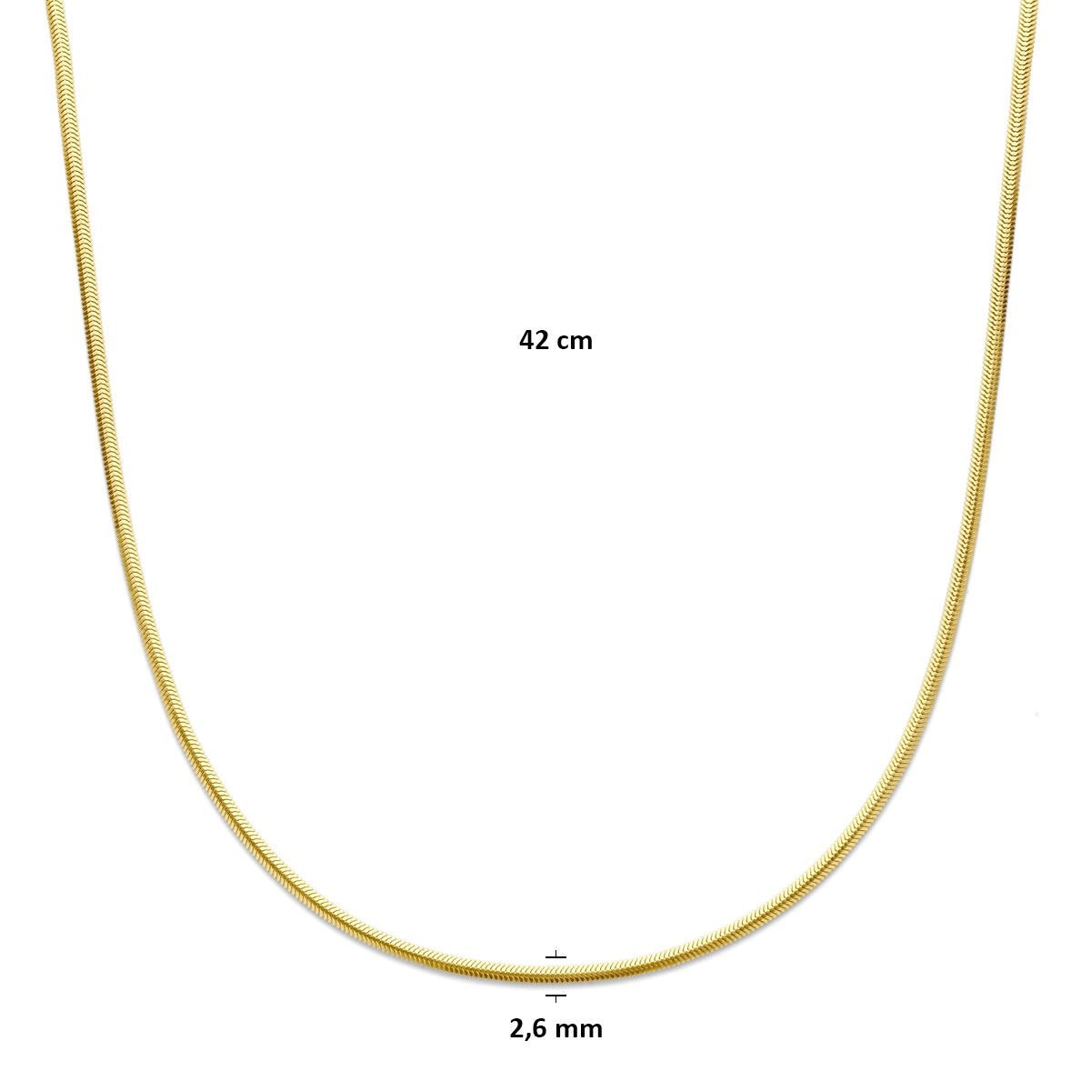 collar de oro amarillo – eslabón plano de bola