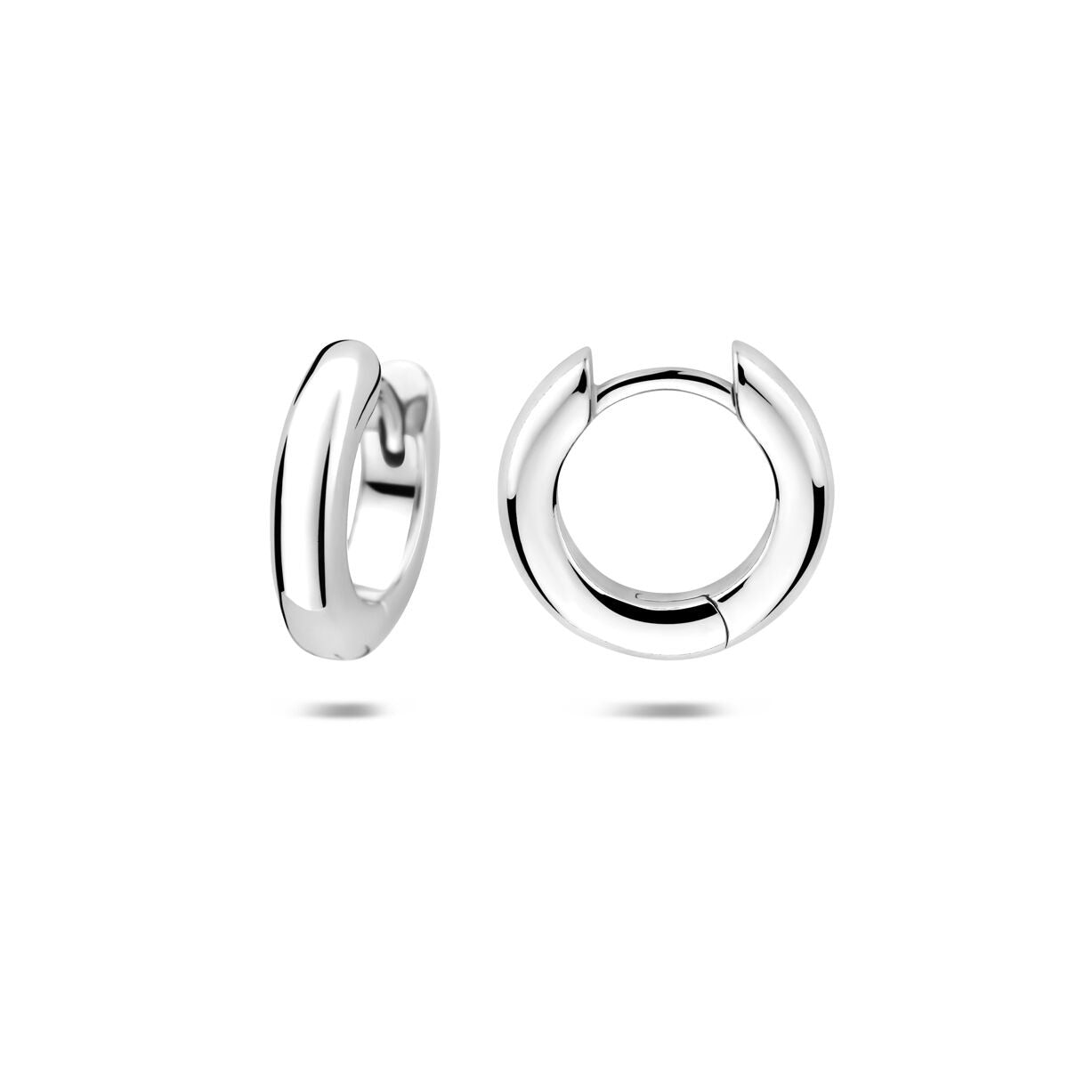 Aros de plata rodiados - pendientes de mujer atemporales con acabado refinado