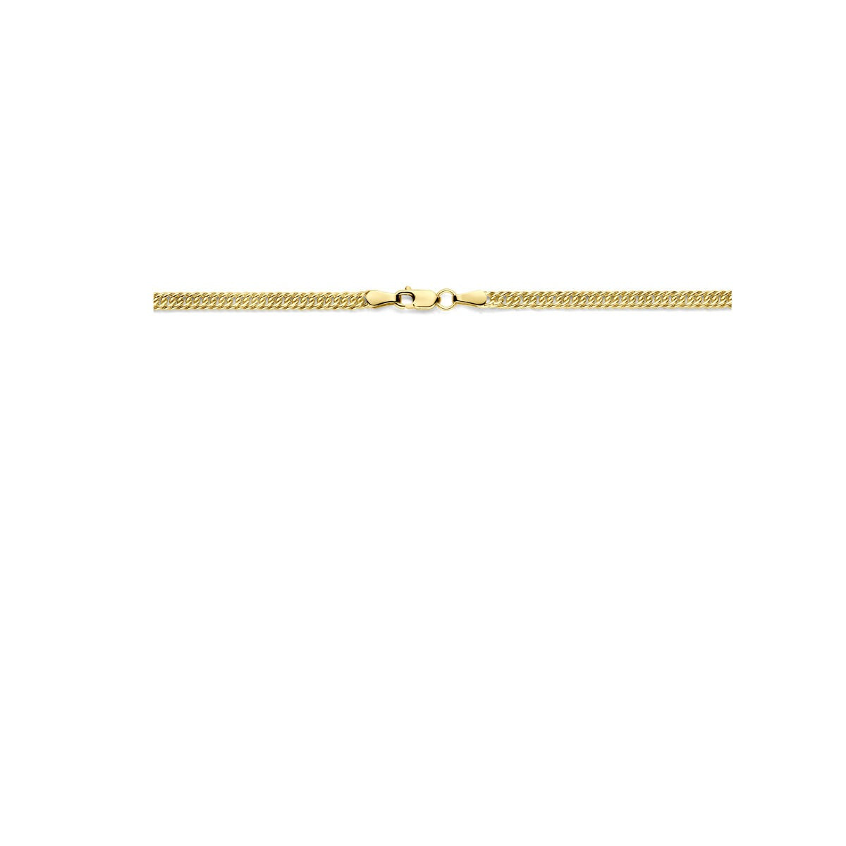 collar gourmette de oro amarillo con núcleo de plata – 45cm