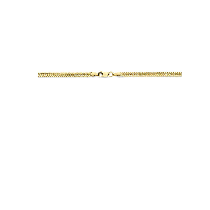 14k geelgouden gourmette collier met zilveren kern – 45cm