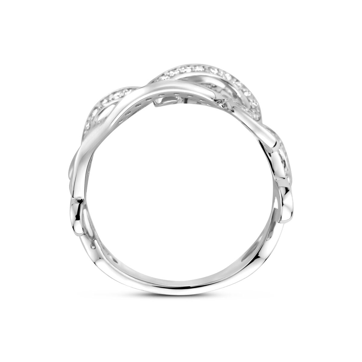 Anillo de plata rodiada con circonitas 16.5mm
