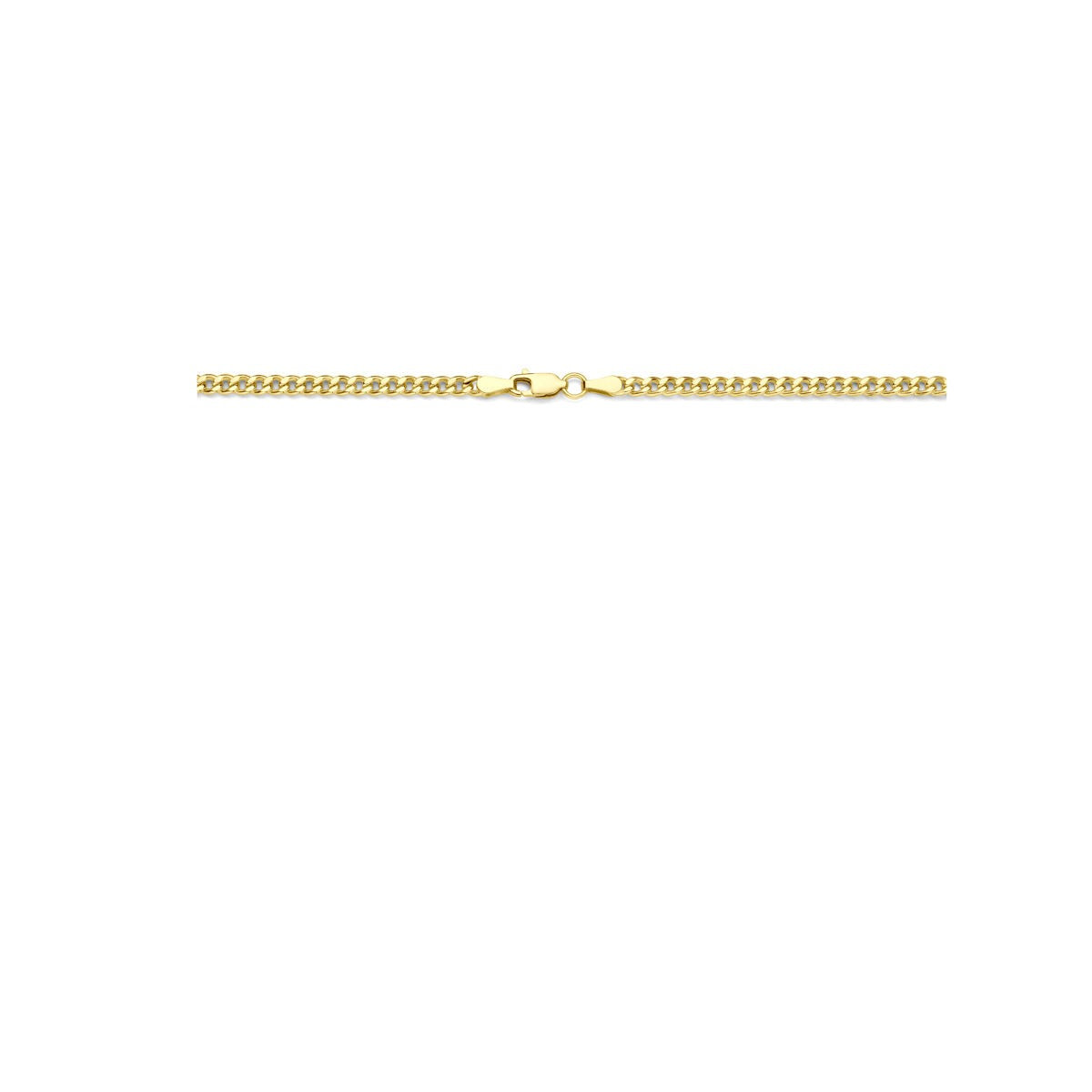 Collar gourmette tallado – 14k oro amarillo con núcleo de plata, 3.7 mm de ancho