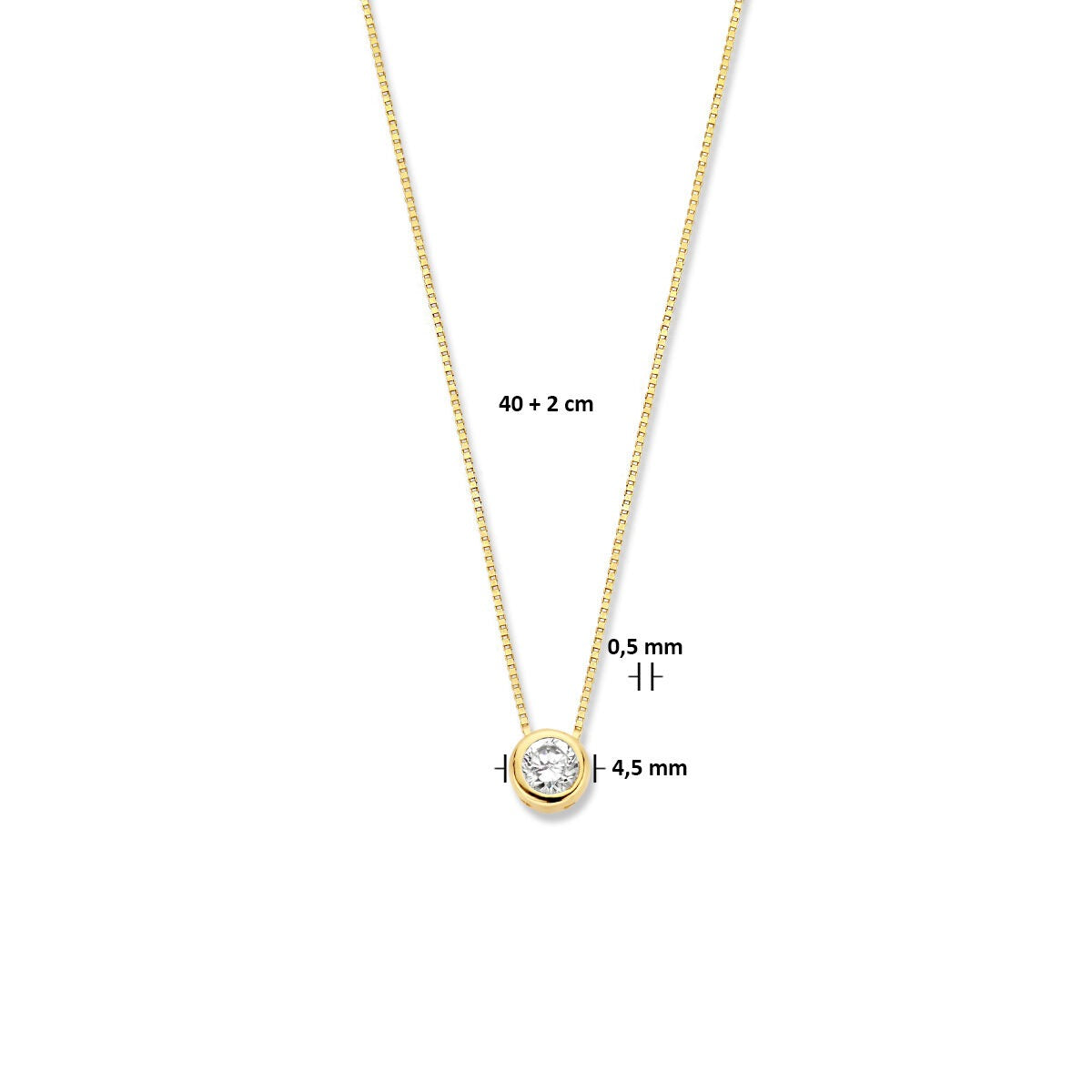 Collar de oro con circonitas – eslabón veneciano de 14k