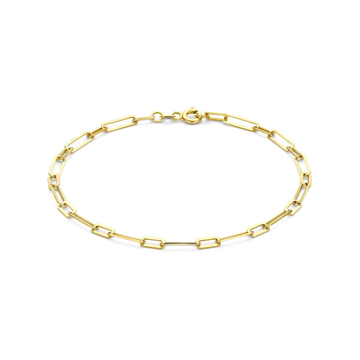 Pulsera de dama de oro de 14k con eslabones en forma de ancla.