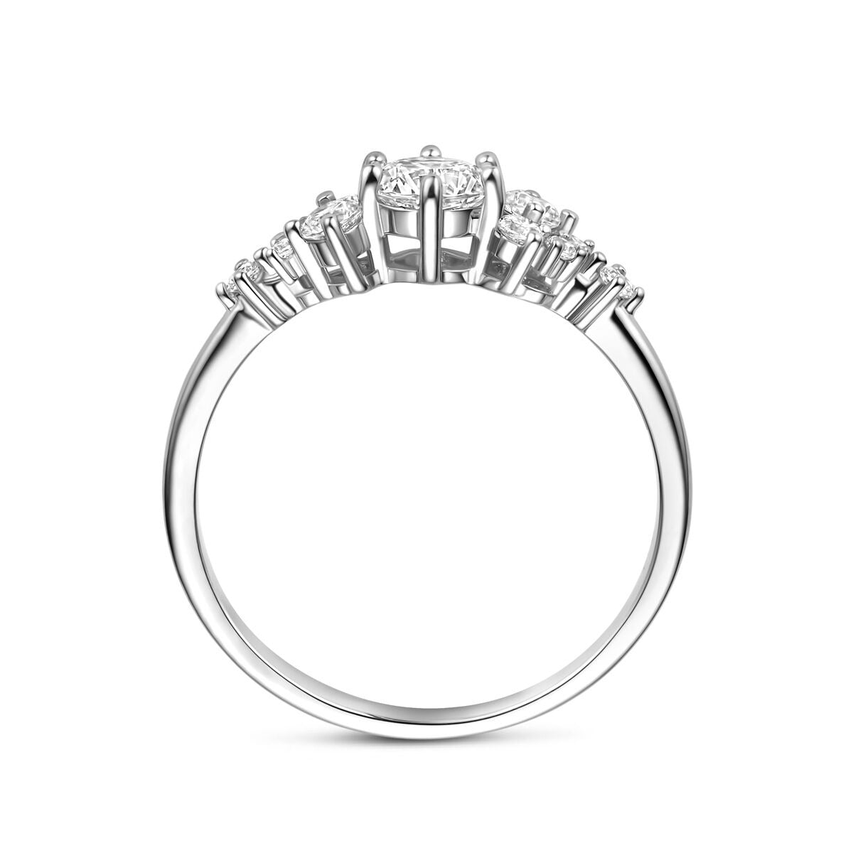 Anillo de plata 925 rodiado con circonitas 6 mm