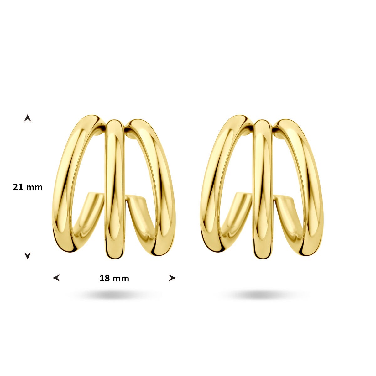 Aros de acero color oro con ion plating 21x18mm