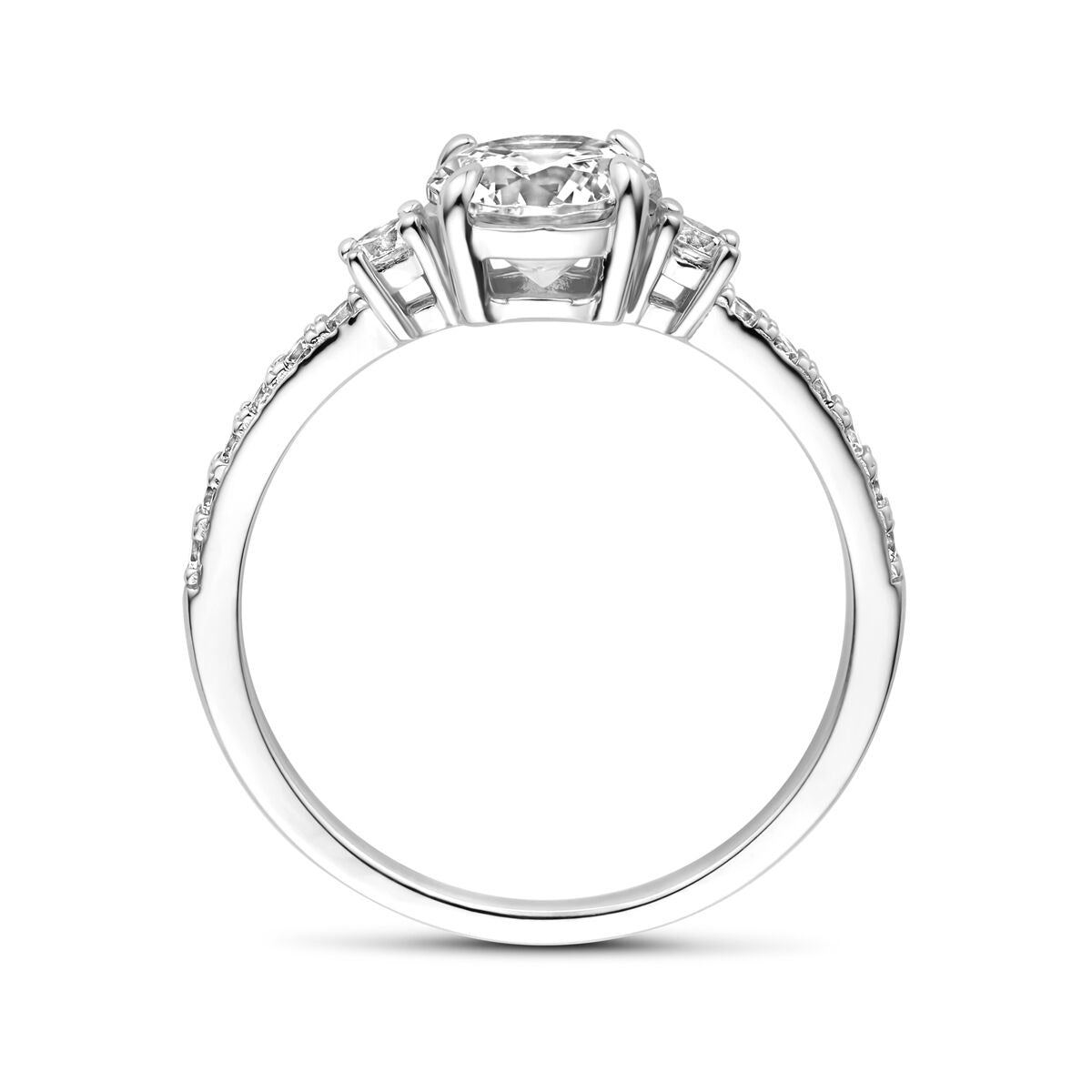 Anillo de plata con zirconia brillante - plata rodiada 925, 6,5 mm de ancho