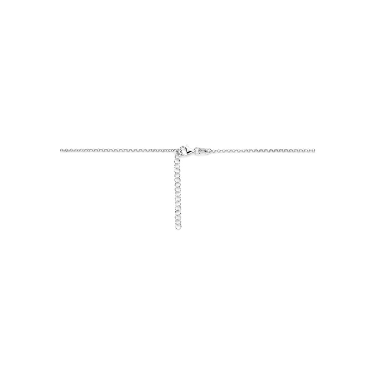 Collar infantil de plata 925 rodiado con flor y corazón